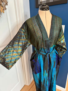 Surrender To The Flow Tie Dye Silk Phish Kimono - Size Sm>L/XL