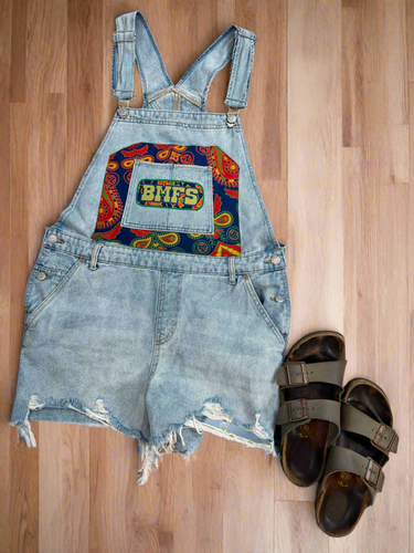Billy Strings BMFS Distressed Denim Tapestry Overalls - One Size Large!