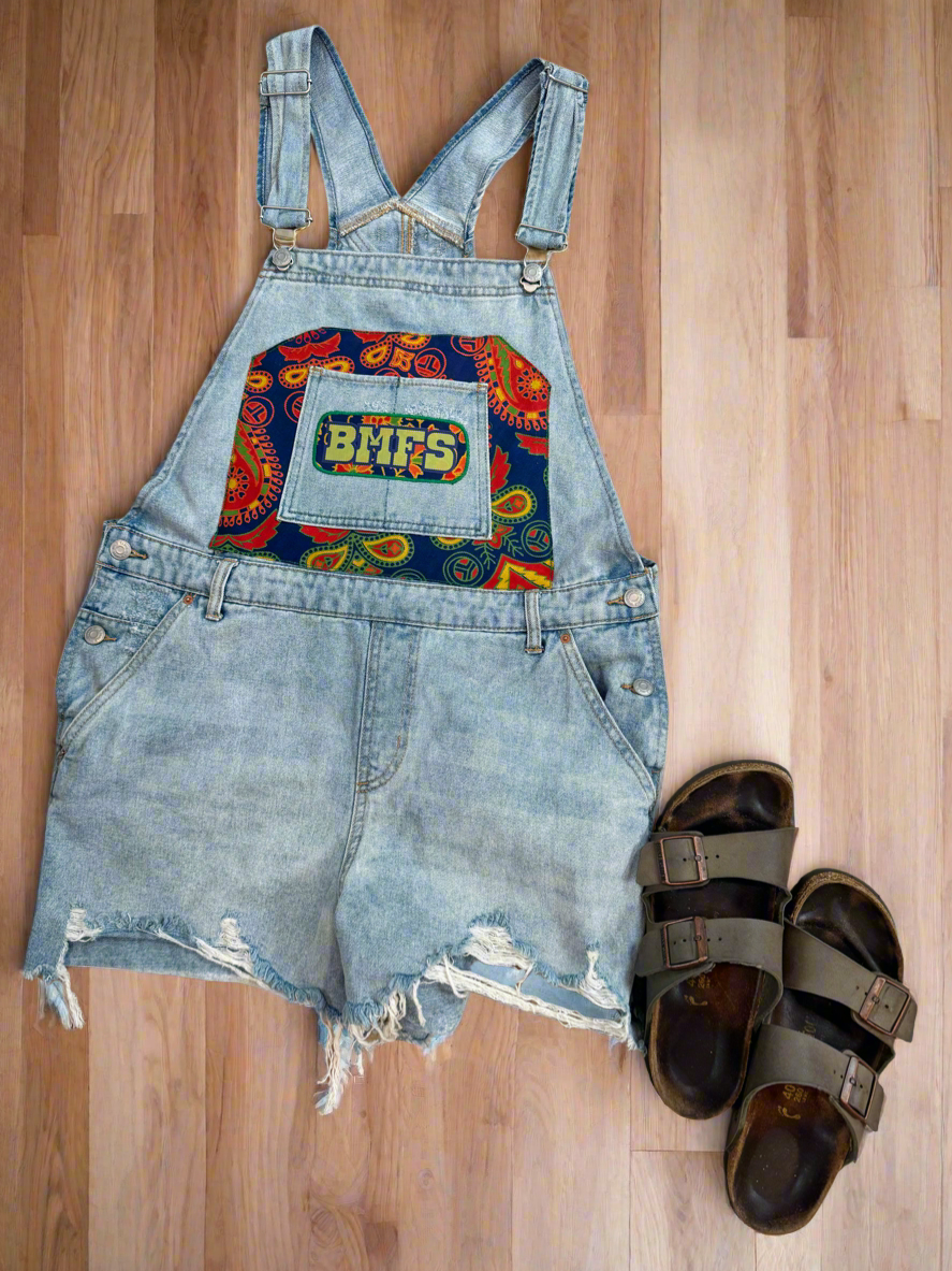Billy Strings BMFS Distressed Denim Tapestry Overalls - One Size Large!