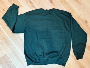 Drop L Not Bombs Forest Green Grateful Kantha Crewneck Sweatshirt - One left, Size Large!