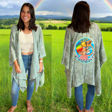 Load image into Gallery viewer, Grateful Ice Cream Kid Sage Zig Zag Kimono - One Size