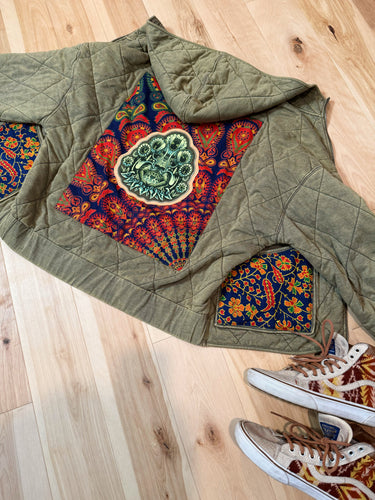 Phish Frog Quilted Tapestry Jacket - Ladies size Medium