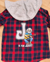 Load image into Gallery viewer, Hooded Plaid J is for Jerry Button Down Fall Shirt - Boys size 4/5T