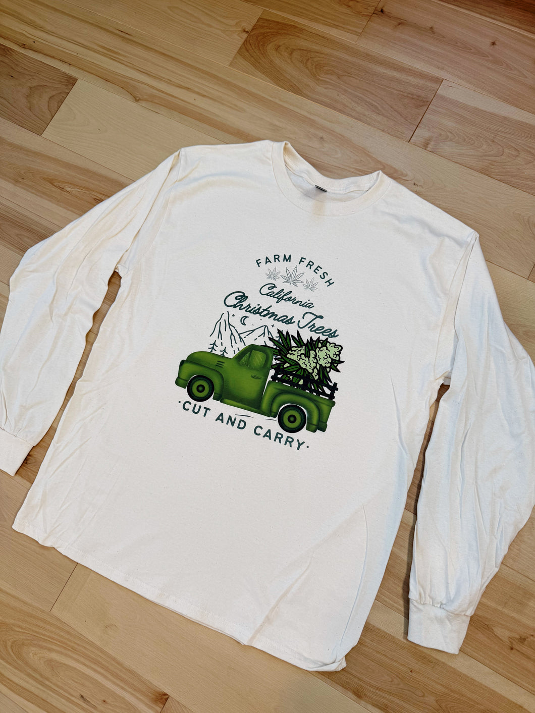 California Christmas Trees Cannabis Long Sleeve Grateful Shirt - Size M, L and XL