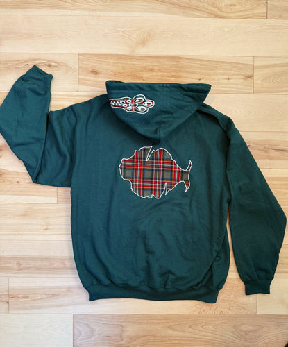 Green and Plaid Phish Full Zip Men’s Hoodie - Size XL or 2XL