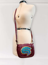 Load image into Gallery viewer, Little STS9 Burgundy Faux Leather and Honeycomb Crossbody Show Bag