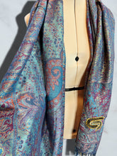 Load image into Gallery viewer, Sparkly Blue and Deep Magenta STS9 Paisley Pashmina