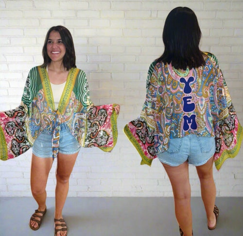 You Enjoy My Funky Phish Paisley Tie Front Summer Boho Wrap - One size fits ALL (Last One!)