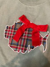 Load image into Gallery viewer, O Come All ‘Ye Phish Heads Sage Green and Plaid Crewneck With Velvet Bow - Size S&gt;2XL