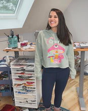 Load image into Gallery viewer, Meet Me at The Mushroom Creek Billy Strings Cropped Sage Hoodie - ONE Small left!