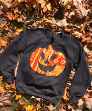 Load image into Gallery viewer, Grateful Kantha Quilt Pumpkin Crewneck Sweatshirt - ONE more can be made! size Small&gt; 2XL