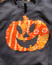 Load image into Gallery viewer, Grateful Kantha Quilt Pumpkin Crewneck Sweatshirt - ONE more can be made! size Small&gt; 2XL