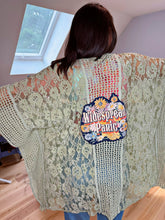 Load image into Gallery viewer, Widespread Panic Sage Floral Lace and Knit Kimono - One Size Fits All