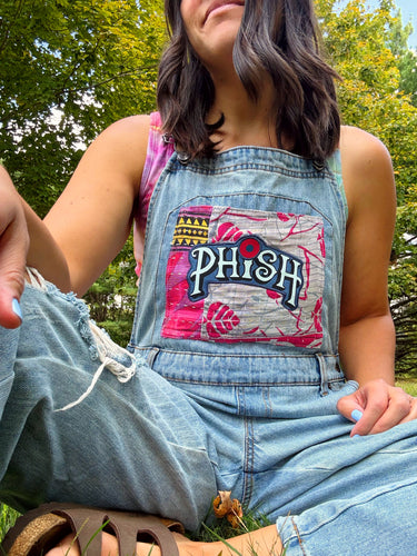 Phish Kantha Triple Pocket Denim Overalls - One Size Large