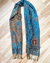 Load image into Gallery viewer, Disco Biscuits Burgundy, Dark Teal, or Purple and Paisley Pashminas