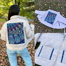 Load image into Gallery viewer, Quilted Oatmeal Goose Tapestry Jacket - One Size L/XL!
