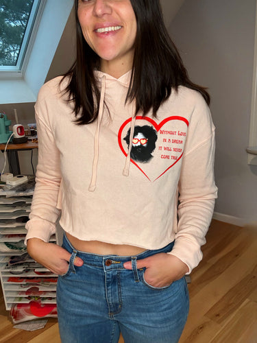 Without Love in a Dream Jerry Blush Cropped Hoodie - ONE in each Size Small, Medium, Large, and XL left!