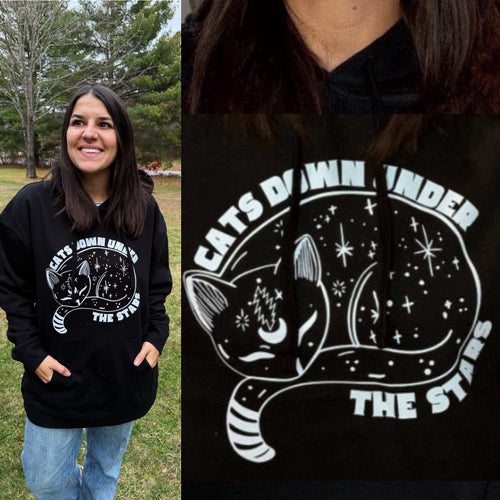 Cats Down Under The Stars Grateful Black Hoodie - One in each size made!