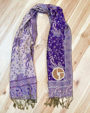 Load image into Gallery viewer, Disco Biscuits Burgundy, Dark Teal, or Purple and Paisley Pashminas