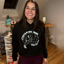 Load image into Gallery viewer, Cats Down Under The Stars Grateful Black Cropped Hoodie - One in each size made!