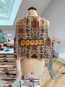 Goose Floral Festival Tie Front Vest - One Size Large left!