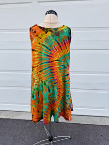 Phish and Grateful Dead Inspired “Her Life Was Saved By Rock n Roll” Orange Tie Dye Tank Dress - One Size Fits Most