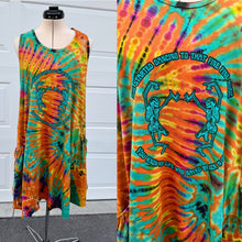 Load image into Gallery viewer, Phish and Grateful Dead Inspired “Her Life Was Saved By Rock n Roll” Orange Tie Dye Tank Dress - One Size Fits Most