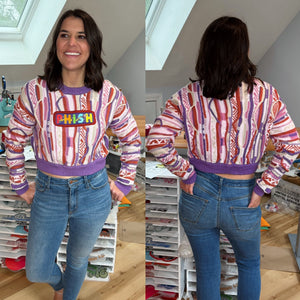 Phish in Space Springtime Coogi Inspired Cropped Sweater - Size Small