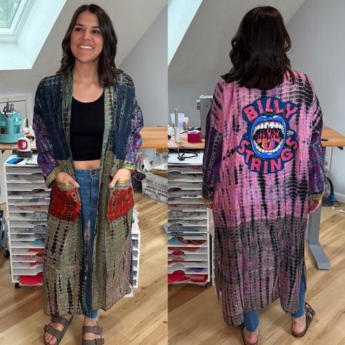 Billy Strings Fire on My Tongue Tie Dye Silk Kimono - Size Sm>L/XL