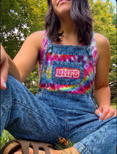 Load image into Gallery viewer, Billy Strings BMFS Tie Dye Lightweight Denim Bellbottom Overalls - Size Large left!