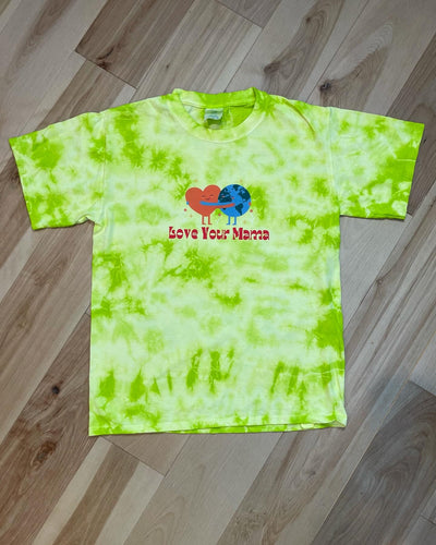 Green Tie Dye Love Your Mama Tee - Youth Small, Medium or Large