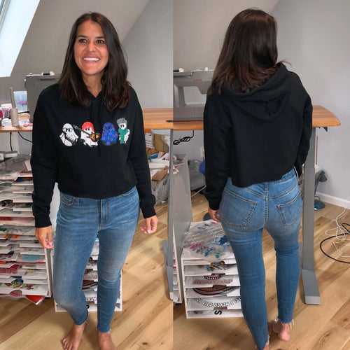Phish Ghost Cuties Black Cropped Hoodie - One in each Size S,M, L and XL
