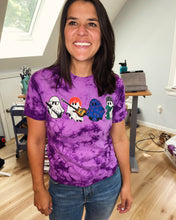 Load image into Gallery viewer, ADULT and YOUTH Purple Tie Dye Phish Ghost Cuties Tee - Adult S&gt;2XL and One YOUTH Medium left!