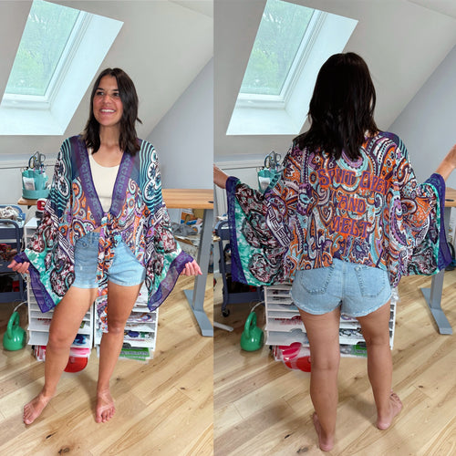 Split Open and Melt Funky Phish Paisley Tie Front Summer Boho Wrap - One size fits ALL (One left!)