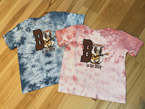 B is for Billy Crystal Rose or Stella Blue Tie Dye Toddler Tee - Size 2T, 3T, 4T and 5/6