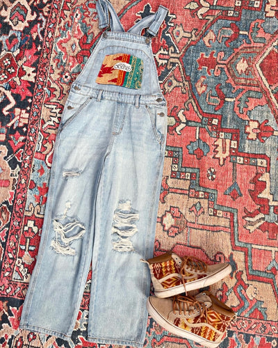 Up On Cripple Creek The Band Distressed Overalls - Size Small