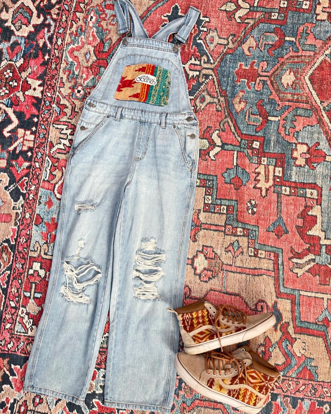 Up On Cripple Creek The Band Distressed Overalls - Size Small (4)