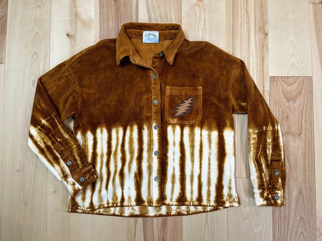 Grateful Brown Corduroy Shirt Jacket - ONE Size S, M and L/XL Left