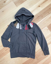 Load image into Gallery viewer, Grateful Quilted Collar Pullover Fall Hoodie - Size XS